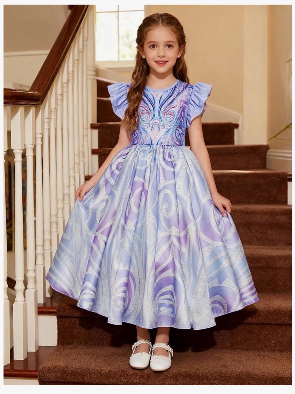 Glinda "For Good" Dresden costume , Glinda from Wicked. Girl size 4T (120).